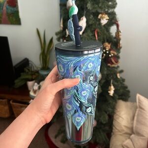 Starbucks Green and Blue Straw Topper